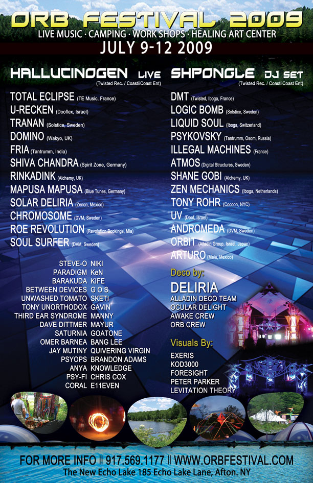 ORB Festival July 9-12 Up state New York